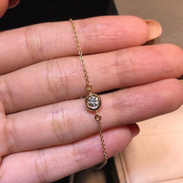 Foodie 18K red rose gold 50 with diamond handmade minimalist around fashion jewelery handmade