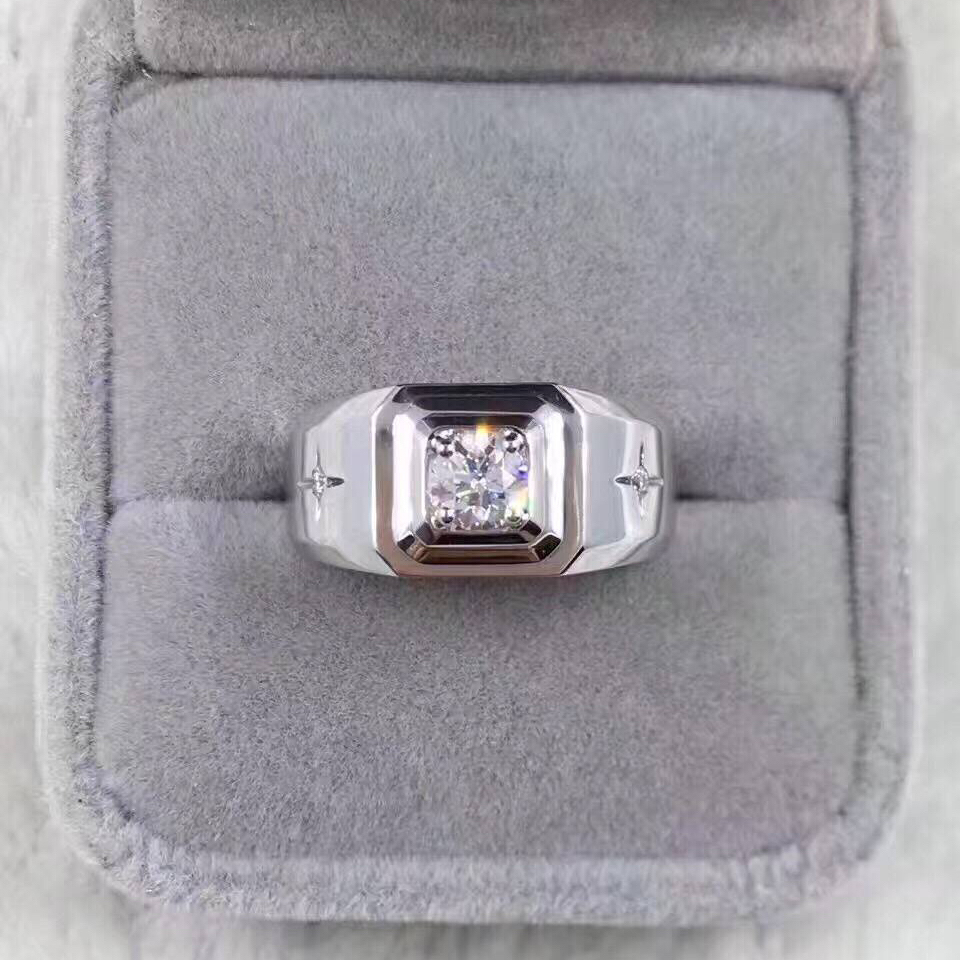 Fu Daisheng A Carat Diamond Ring 18K White Gold 60 Men's Ring Diamond Wedding Ring Diamond Ring Custom