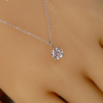 Fu Dasong 18K gold diamond pendant diamond necklace womens platinum group inlaid masonry choker