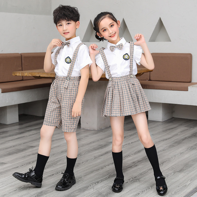 Kindergarten Landscaped Summer Clothing Students School Uniforms Summer Children's Class Clothes Short Sleeves Yingren Suit Sports Academy Wind Custom