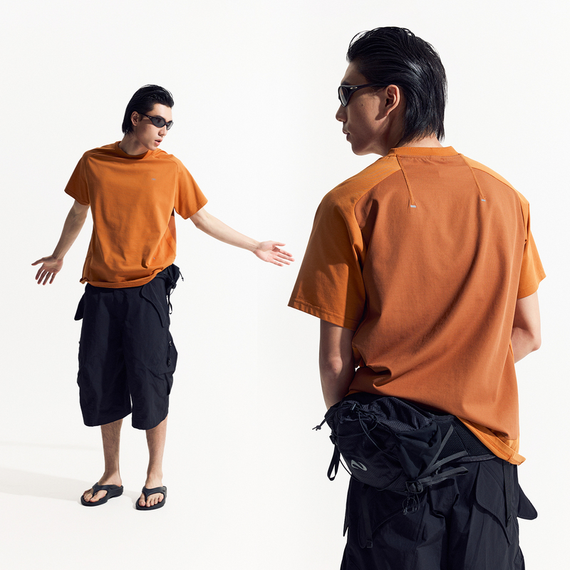 Norybrand Sports Running Outdoor Spliced Quick-Drying Solona Cool-Feeling Short-Sleeve Basic Simple Versatile T-Shirt