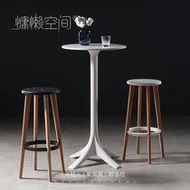 ins modern simple round tall bar table Nordic white bar table coffee table milk tea table outdoor table