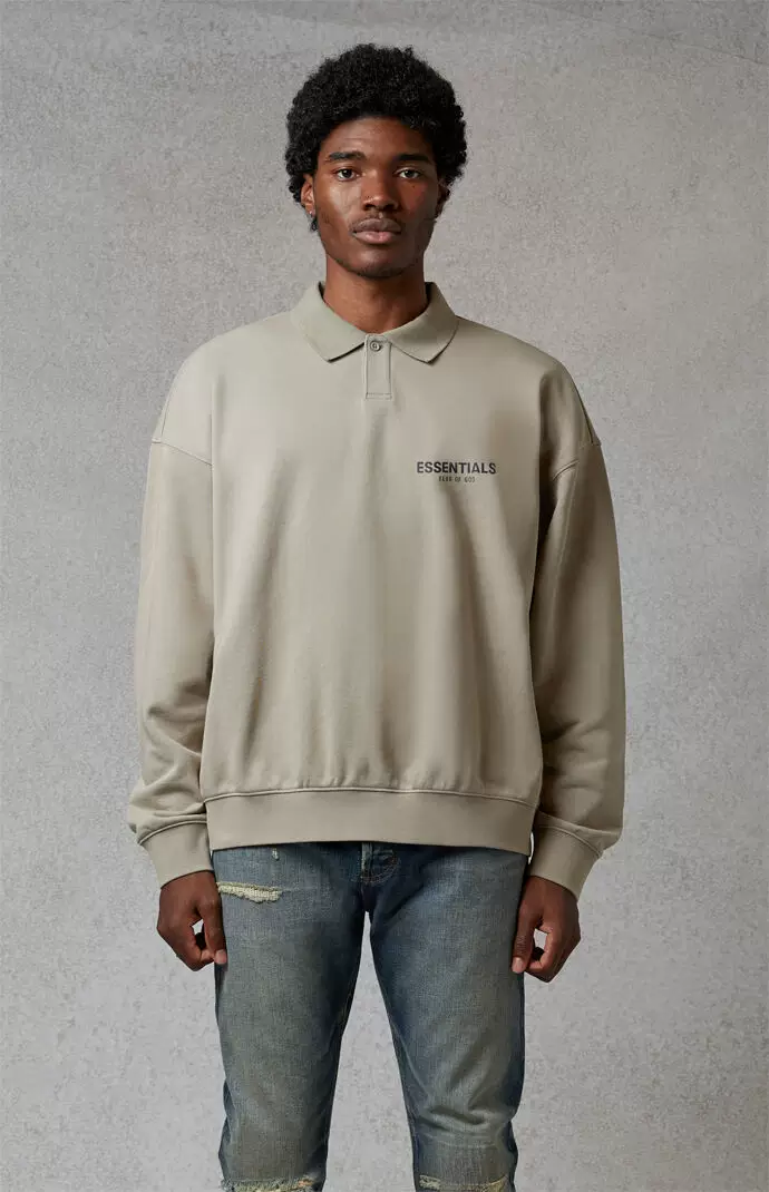 Мужская поло-рубашка с длинным рукавом с ярлыком back label и надписью FOG Essentials 20FW, истинное Spot Fear Of God