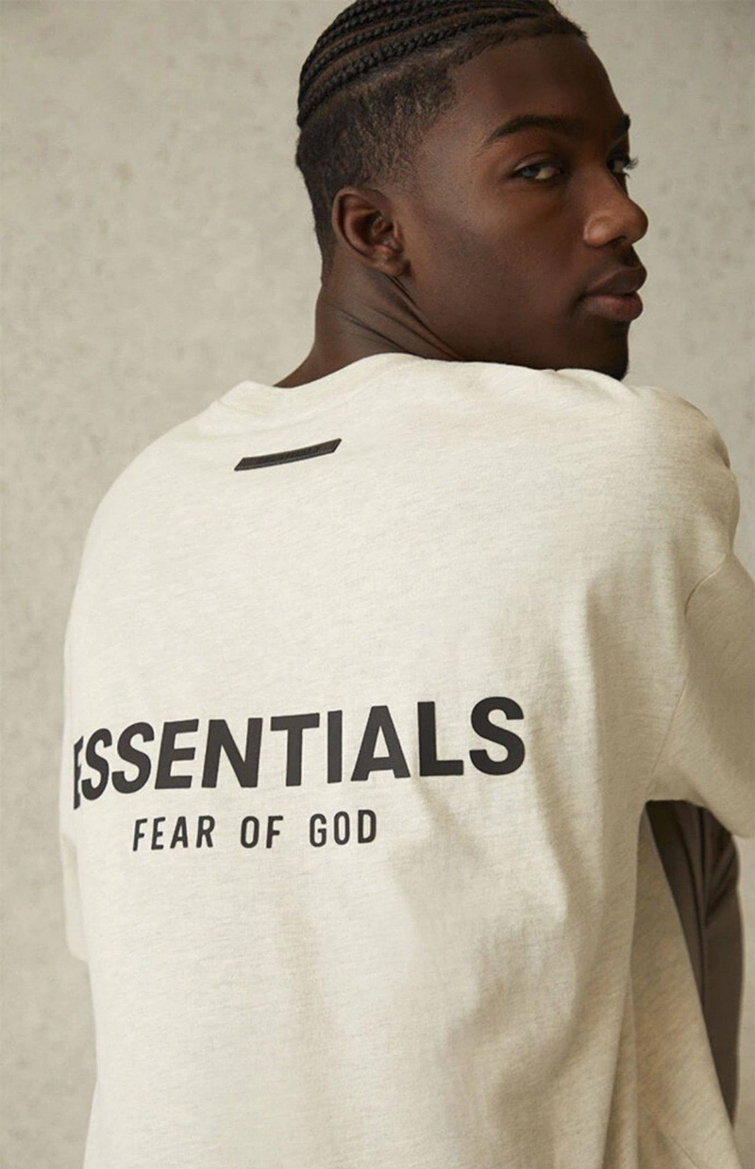 Имеется в наличии высококачественный товар Fear of God FOG Essentials 21ss за письмо logo короткий рукав Футболка мужской, essentials fog fear of god 