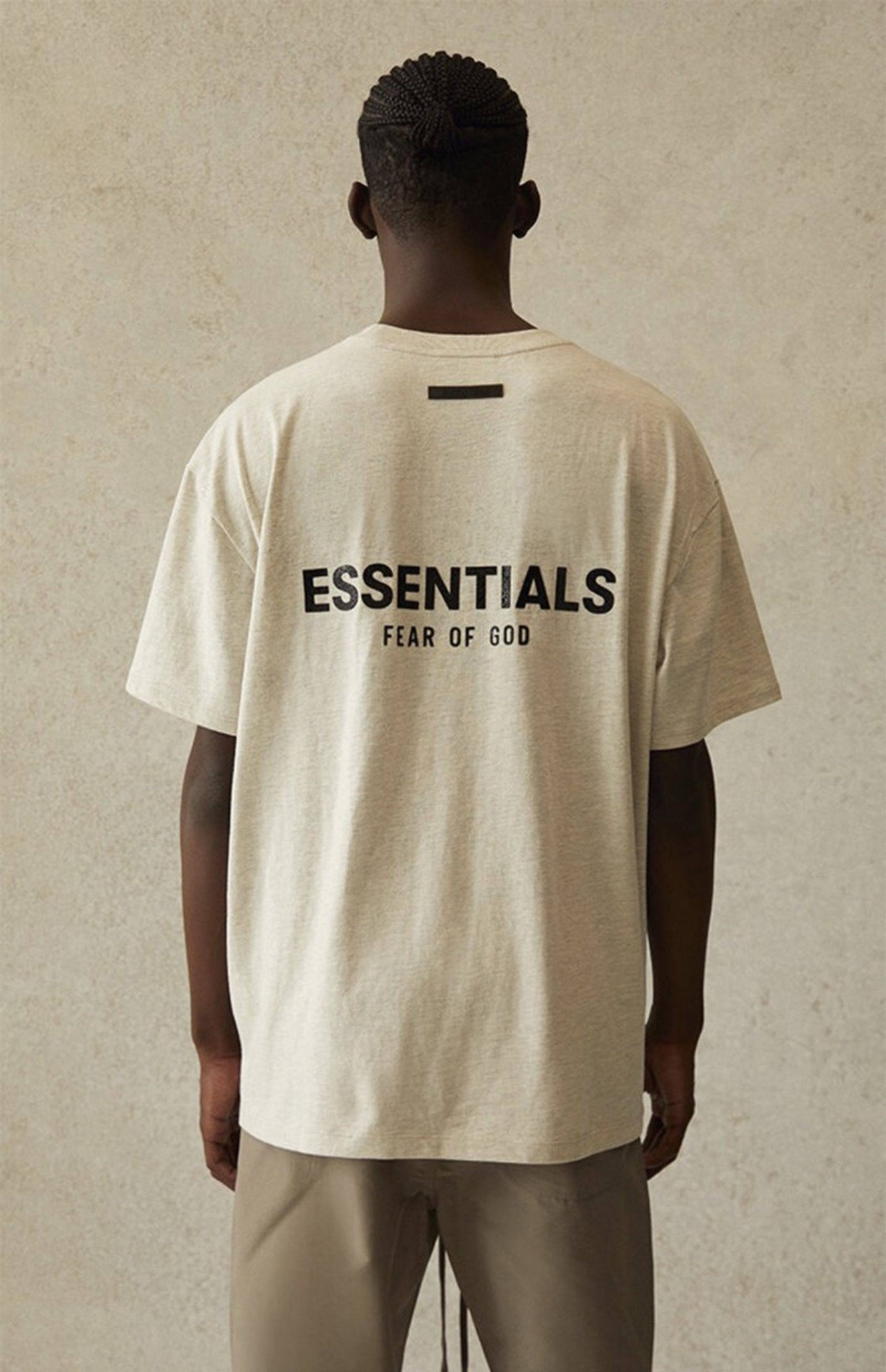 Имеется в наличии высококачественный товар Fear of God FOG Essentials 21ss за письмо logo короткий рукав Футболка мужской, essentials fog fear of god 