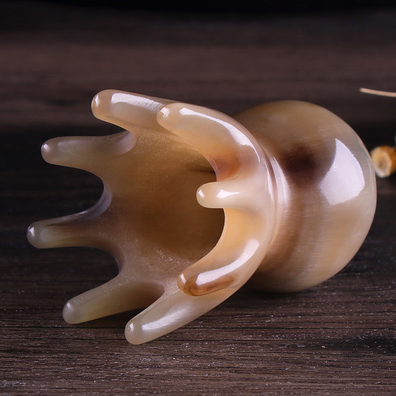 Haomeijia octopus white buffalo horn massage grooming hair comb scalp head meridian comb scraping men and women gifts