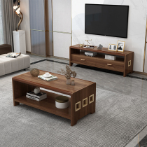 Solid wood simple coffee table TV cabinet combination modern small apartment TV cabinet light luxury home living room video cabinet