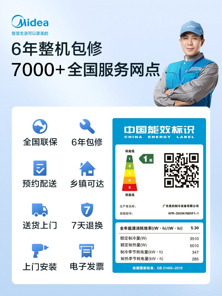 2024 Новый кондиционер Pinmei Статический свежий ветер 1.5 ПИЛГЛЕС