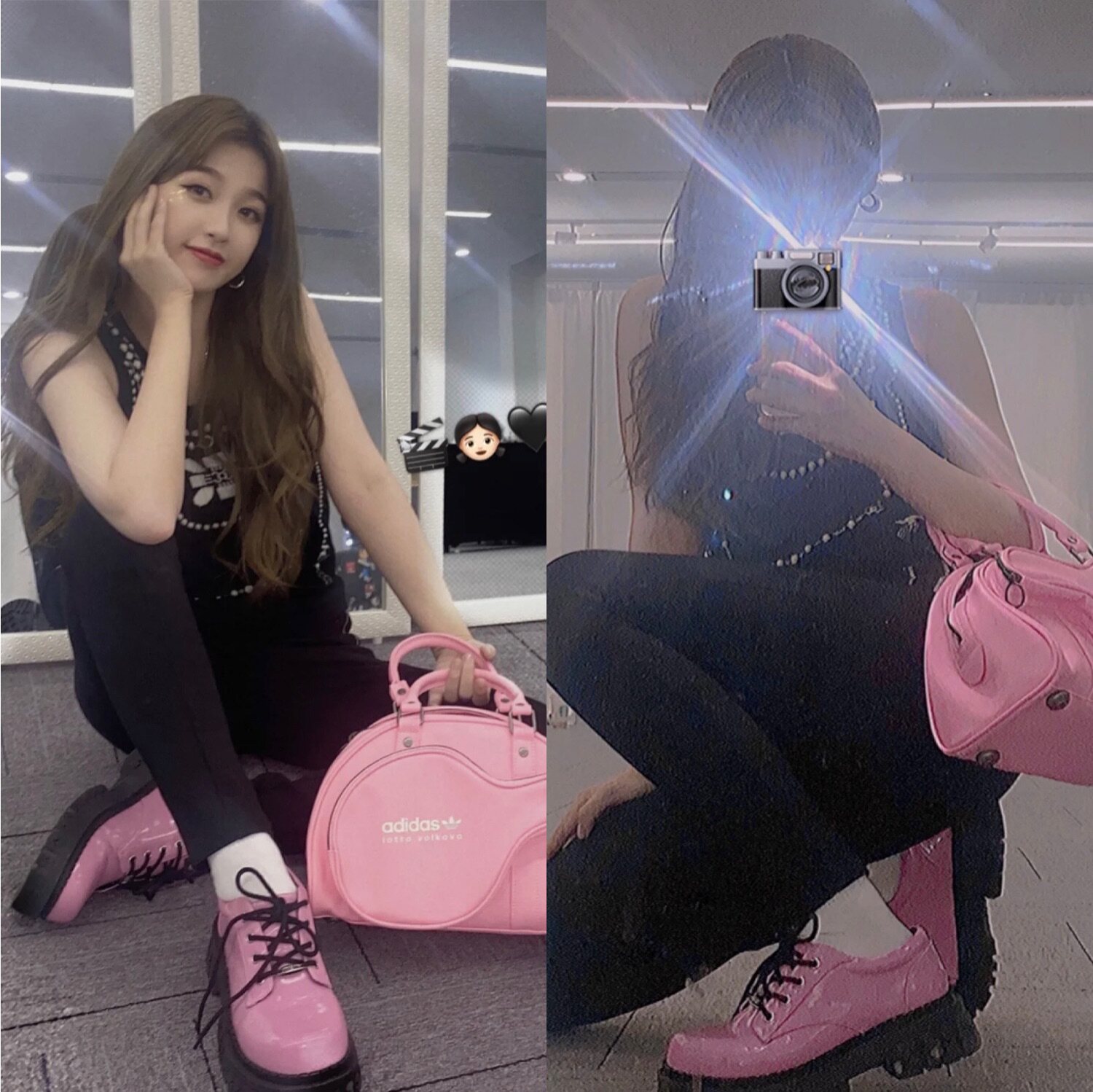 (Domestic spot) Yu Shuxin same delias pink strappy tire bottom Mary Jane platform shoes