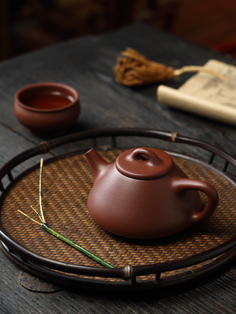 Liu2 xing producer are it undressed ore low cloud cloud 】 【 slot the qing son classic stone gourd ladle manual tea kettle