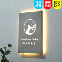 Stainless steel light box billboard hanging wall signboard custom door display board making outdoor luminous character customization