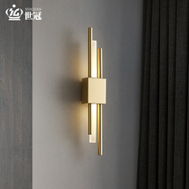 World crown full copper wall lamp postmodern light lavish minimalist living-room background wall bedroom bedside headlights Creative aisle lamps