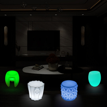 Luminous waterproof hot sale outdoor park chair Childrens stool Plastic PE round creative bar KTV stool furniture