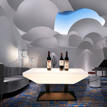 Creative KTV luminous coffee table Rectangular bar table Night outdoor table and chair LED clear bar box card seat loose table