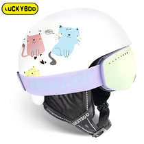 New Luckyboo childrens ski helmet snowboarding equipment girls boy protective gear snow helmet cartoon