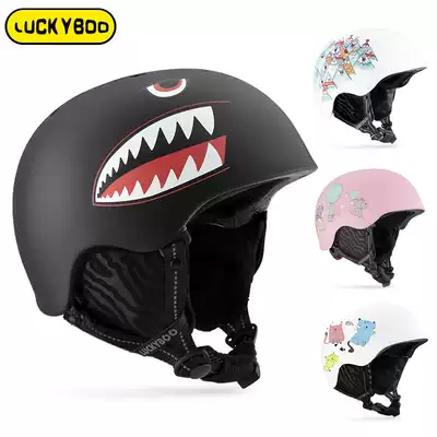 Luckyboo children's ski helmet snow mirror integrated professional safety protective gear youth skiing equipment single and double board