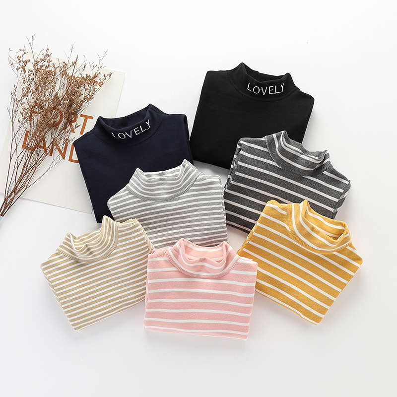 Children's De Velvet round neck inner clothing Autumn and winter boys and girls fever fever clothing incognito autumn clothing long-sleeved top