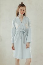Hong Kong counter womens autumn long-sleeved cotton night dress kimono Japanese home dress fresh casual wear cute pajamas
