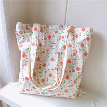 Spring Summer New Pint Fresh Soft Fufu Crushed Flower Cotton Fabric Bag Single Shoulder Bag Woman Large Capacity Sweet And Beautiful Retro Gentle Hand Bag