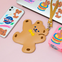 milkjoy small bear card holder cute access control with hanging rope bus cutting sleeve student campus card meal card pack ins wind