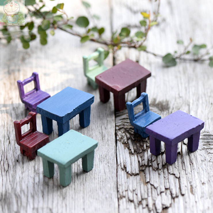 Moss micro-landscape decoration mini simulation resin stool chair table micro-landscape succulent flower accessories