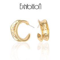 Earrings 2021 New Tide autumn and winter Joker earrings suitable for round face Korean advanced sense light luxury silver needle earrings female