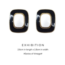 ExhibitioN cold and passionate minimalist advanced sense enamel retro geometric personality big earrings ear clip female