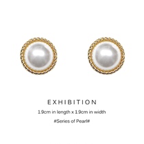 Gangfeng retro earrings temperament pearl earrings classical nostalgia European and American simple personality versatile ear clip no ear hole female