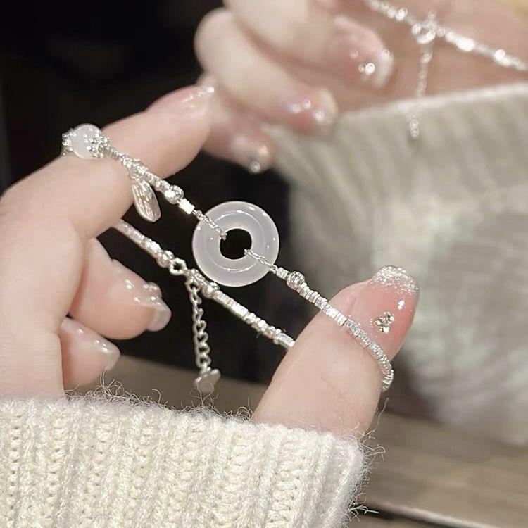 Lucky Peace Pendant Broken Silver Bracelet for Women S925 Silver 2025 New Niche Exquisite Best Friend Birthday Gift Jewelry