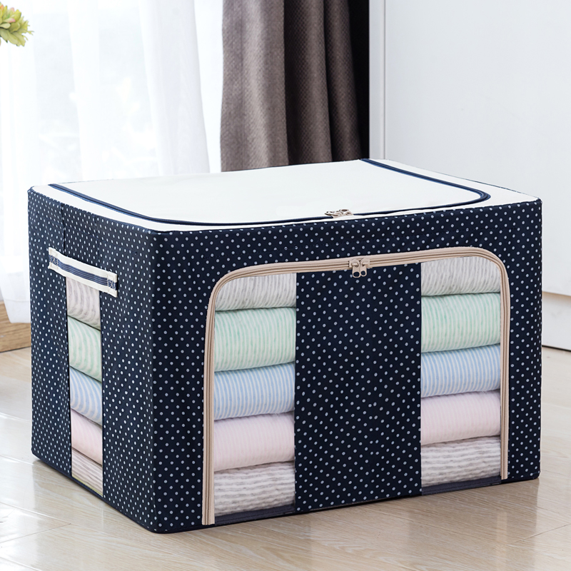 Oxford cloth storage box 100 liters large 120 liters finishing box Fabric foldable quilt storage artifact four steel frame