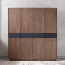 Zobilin Solid Wood Large Wardrobe Home Bedroom Cabinet Locker Black Walnut Wood Wardrobe Bedroom Wardrobe