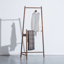 Black walnut solid wood coat rack Floor-to-ceiling hanger Bedroom hanger Room hang clothes household simple hanger