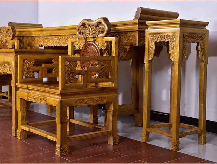 Nội thất gỗ gụ cổ điển gỗ nội thất phòng khách gỗ Ganoderma lucidum trường hợp gỗ gụ cho bàn hoa đứng không khí kết hợp Zhongtang - Bàn / Bàn mẫu bàn thờ gỗ đẹp