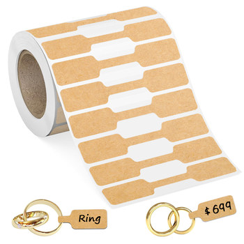 Kraft paper ring necklace price tag sticker handwritten