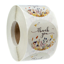 500 Roll English Thanks Stickers thank you Gift Stickers Cake Baking Packaging Decoration Happers