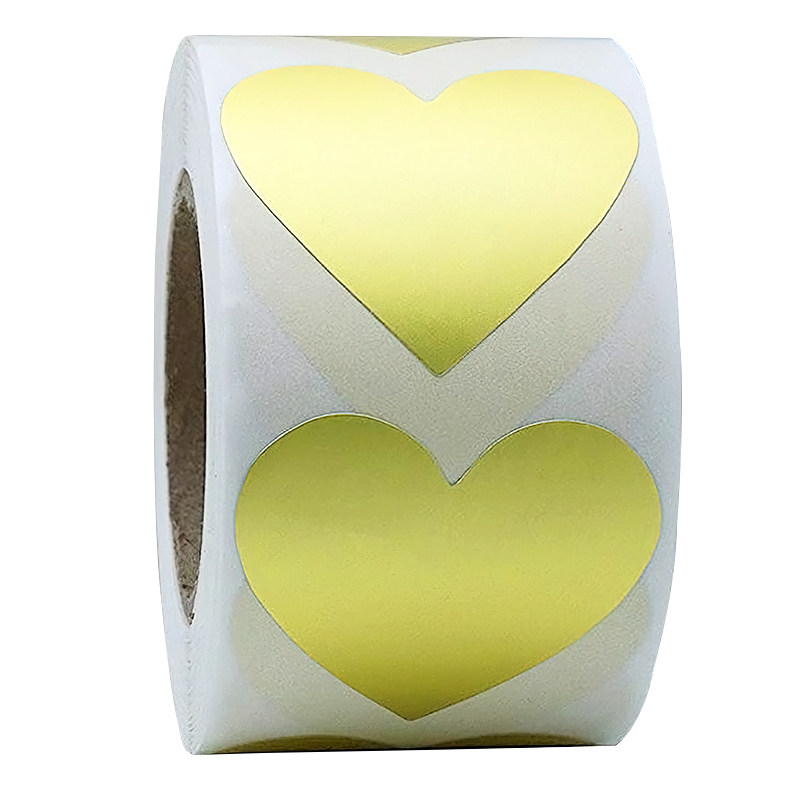 500 sheets of 3 8 cm golden loving stickers heart-shaped to write stickers for children stationery stickers