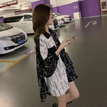 Fat Sister Big Code Womens Dress Spring Autumn New Korean Version Loose 100 lap outside wearing long sleeves shirt design Sensation Little crowdblouse