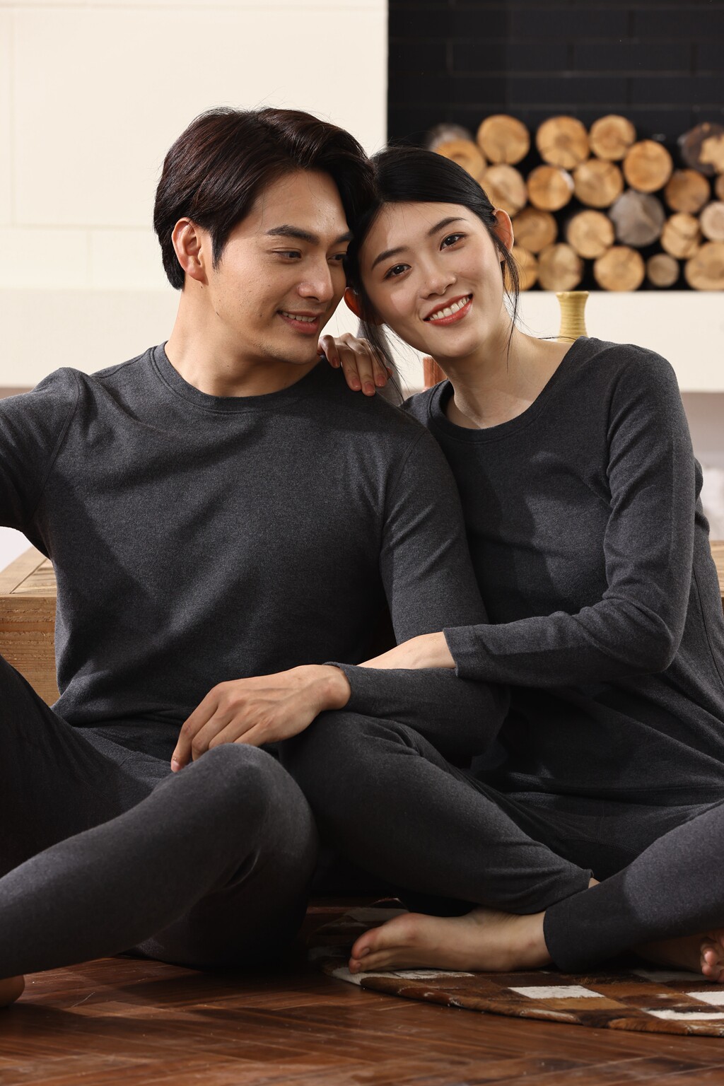 Italian Grand Ale for men and women Lovers Pure Cotton Frosted Round Collar Lingerie Suit Autumn Clothes Sanitary Pants Fever Coat large red