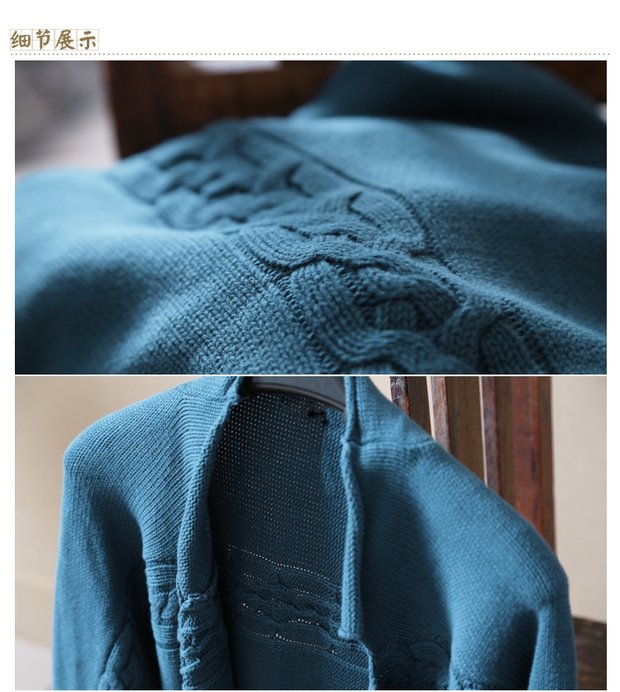 2018 của phụ nữ văn học retro cotton linh hoạt đan lỏng áo len ngắn áo len cardigan áo dày nữ - Áo len cổ chữ V áo len cardigan