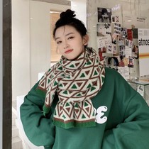 Winter couple knitting warm Joker wool bib Japanese shawl shawl soft girl student Christmas gift friend scarf