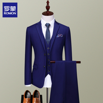 Romont Business Fashion mens suit Three sets of youth Leisure Korean version Bodysuit Wedding Suit Men Suit