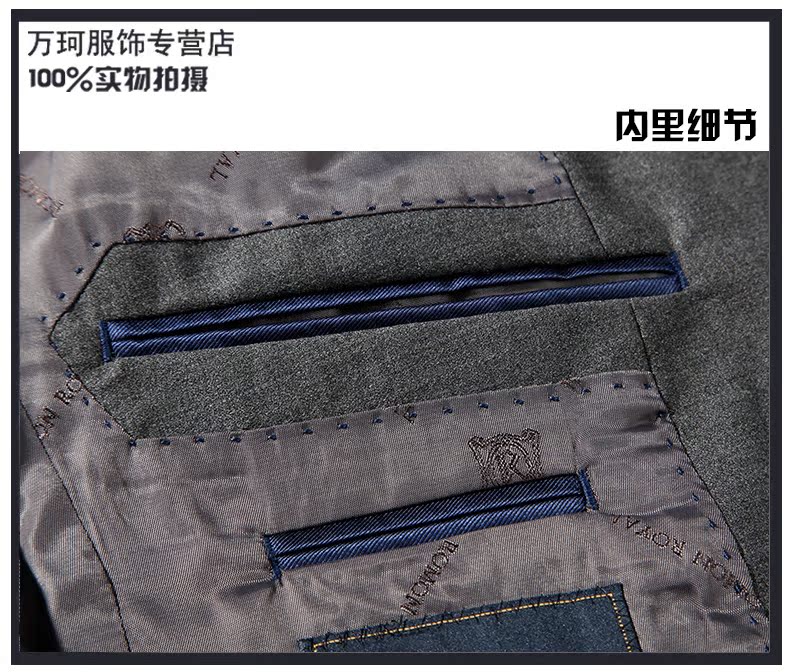 Luomen nam slim suit phù hợp với kinh doanh thời trang áo len len màu xám váy cưới hai khóa quần tây