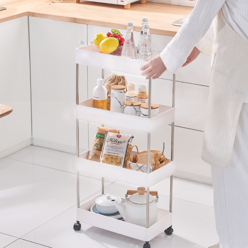Mobile frame with wheel multi-layer bedroom living room cart rack kitchen bathroom multi-floor collection layer