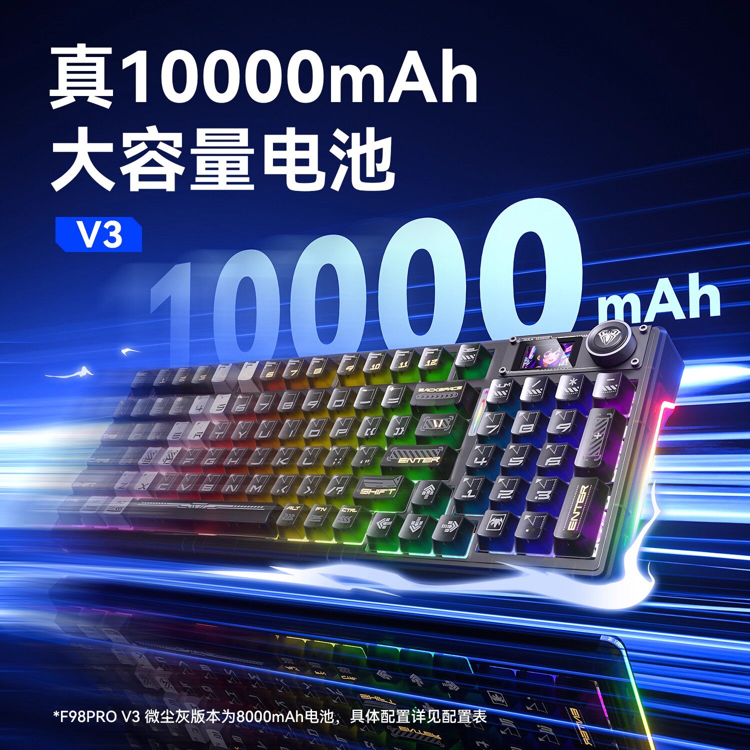 Spider Withe Keybord Wolf Spider F98Prov3 Wireless Mechanical Keyboard and Mouse Set Three ...
