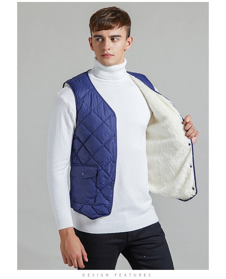 2018 xuống áo vest nam kẻ sọc mùa thu đông cộng với nhung dày ấm áp áo vest cotton phiên bản cashmere của Hàn Quốc các loại áo ba lỗ nam