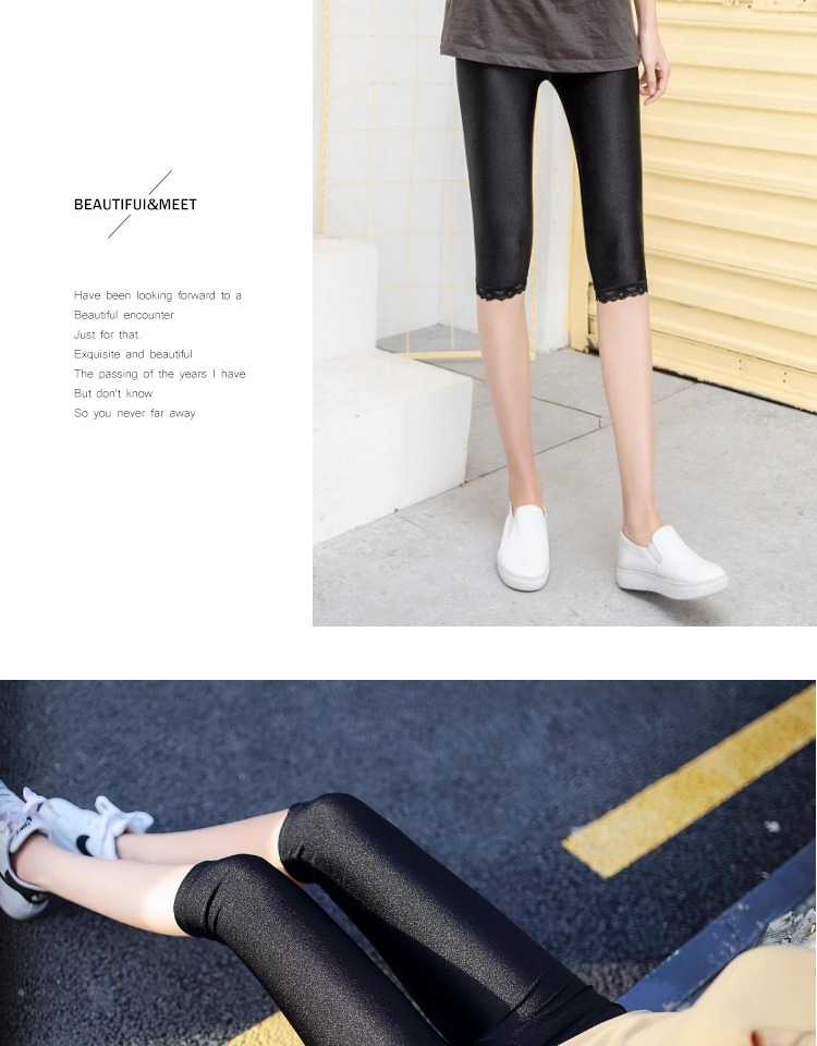 Quần legging nữ mùa xuân và mùa thu mỏng mặc mỏng chín quần size lớn béo mm bước chân cao eo quần thể dục quần lót đùi