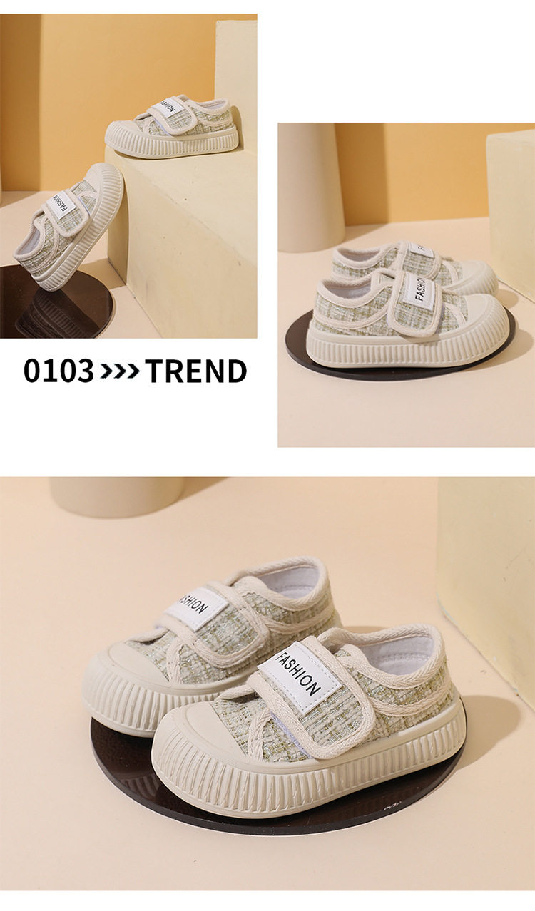 Ребенок холст обувь 2025 весна новая девушка ребенок детский сад комнатный обувь девушка ребенок обувь скольжение на липучках 