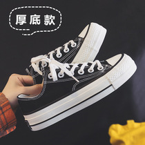 Thick-soled canvas shoes for women 2024 new spring and summer Internet celebrities are super popular with skirts white shoes and sneakers with a niche design