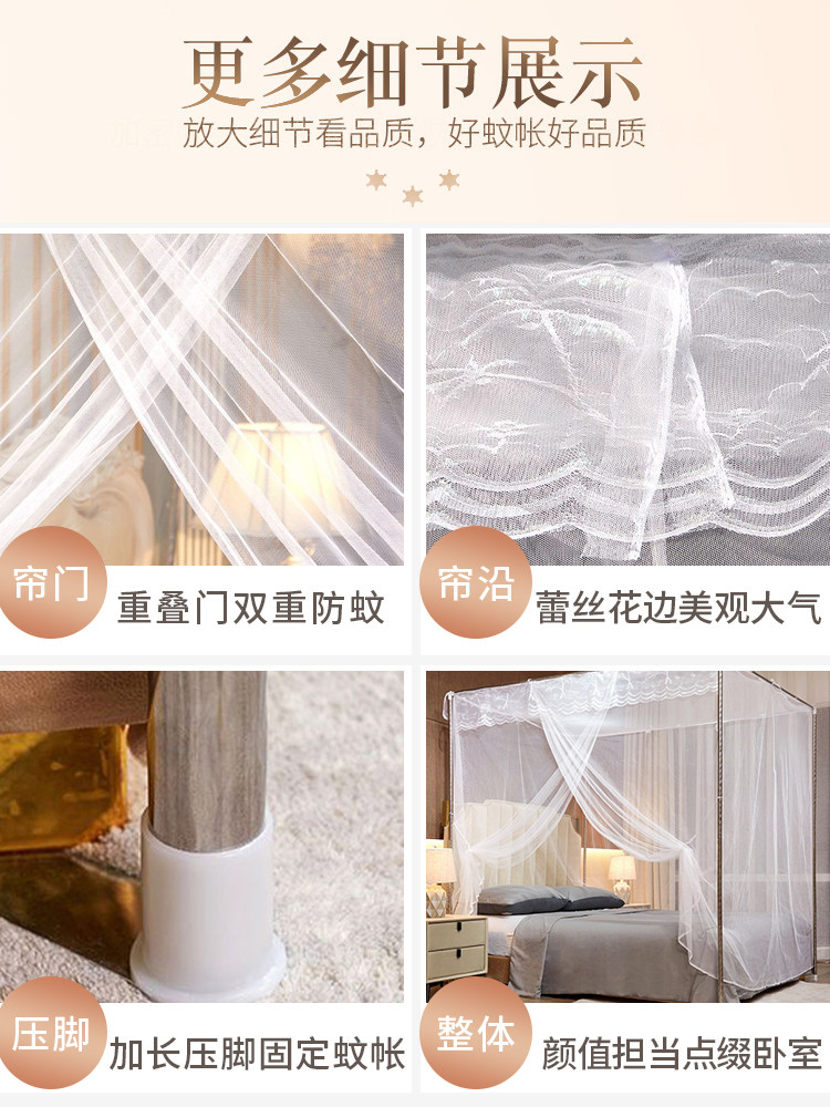 Mosquito Net for Home Use, 2025 New Model, Bedroom Floor-Standing, Traditional Style, High-Density, Single-Door, Stand-Free Installation, Palace-Style Mosquito Net