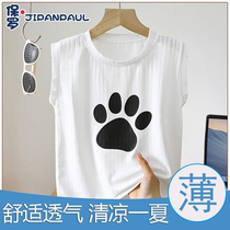Childrens thin vests for medium and large children ice silk summer clothes versatile sleeveless tops for boys and girls new trendy summer clothes